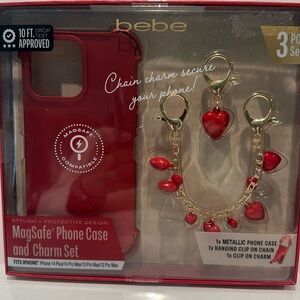 Bebe MAG Safe Phone Case and Charm Set fits iPhone 14Plus, 14Pro Max, 13Pro Max